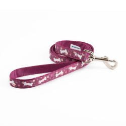 Ancol bone design snap lead in purple.