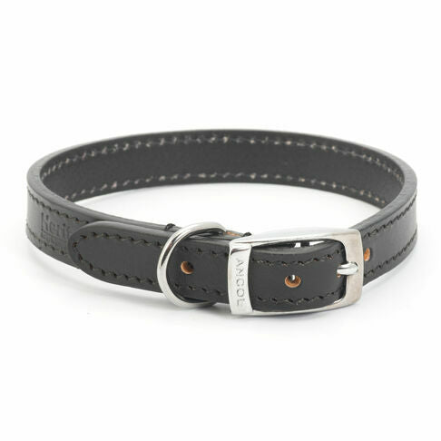 Basic black leather collar size 1 (20-26cm)