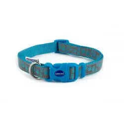 Ancol blue reflective paw print design collar size 1-2